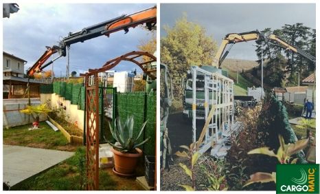 Cargomatic Livraison avec grue sur le lieu de pose