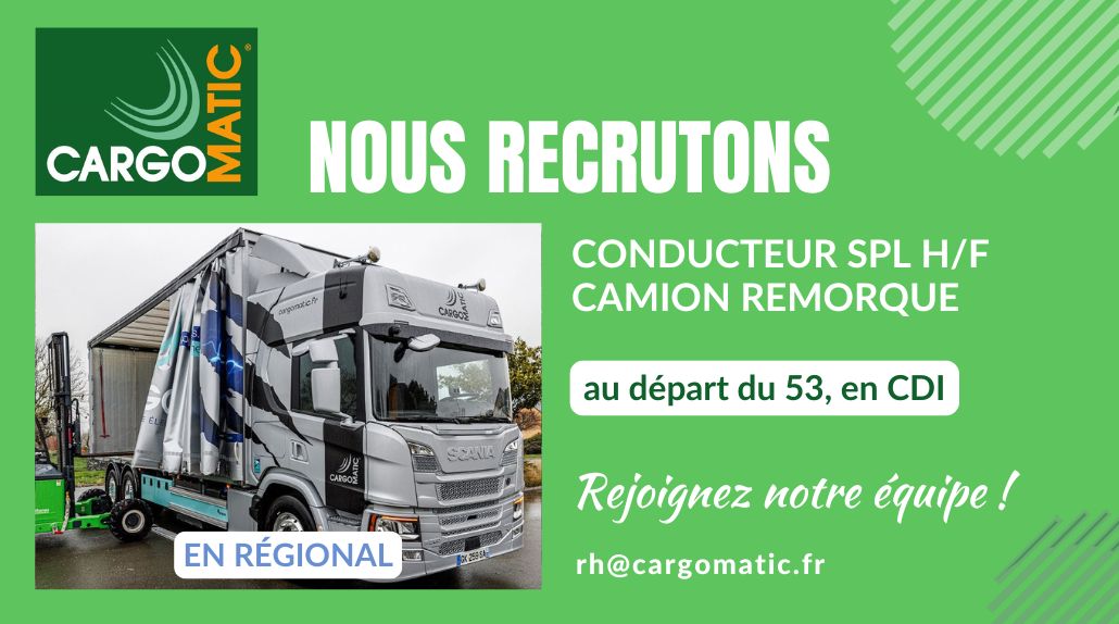 Offre emploi conducteur porteur 26T au départ du 53
